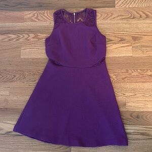 Kensie Dress with lace neckline and lace cutout at sides